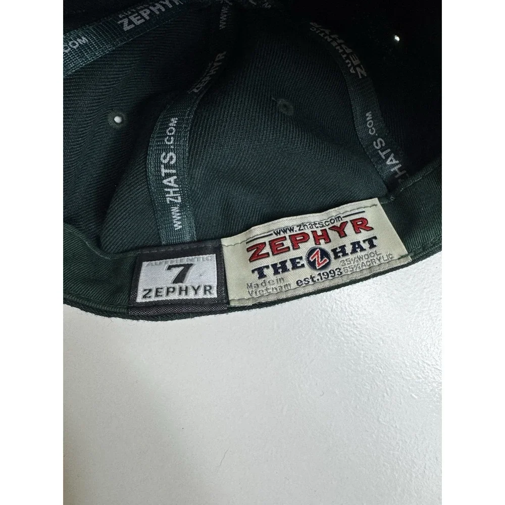 Notre Dame Fighting Irish Embroider Logo Fitted Black Zephyr Hat Cap Navy Size 7
